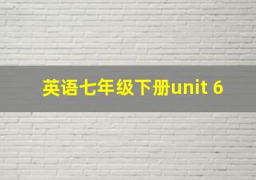 英语七年级下册unit 6